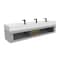 Castello Usa Nile 84-inch Gray Vanity Set with White Top and Black Handles CB-MC-84G-BL-2053-WH - alternate 5